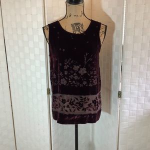 sax fifth avenue folio velvet floral beaded blouse size small